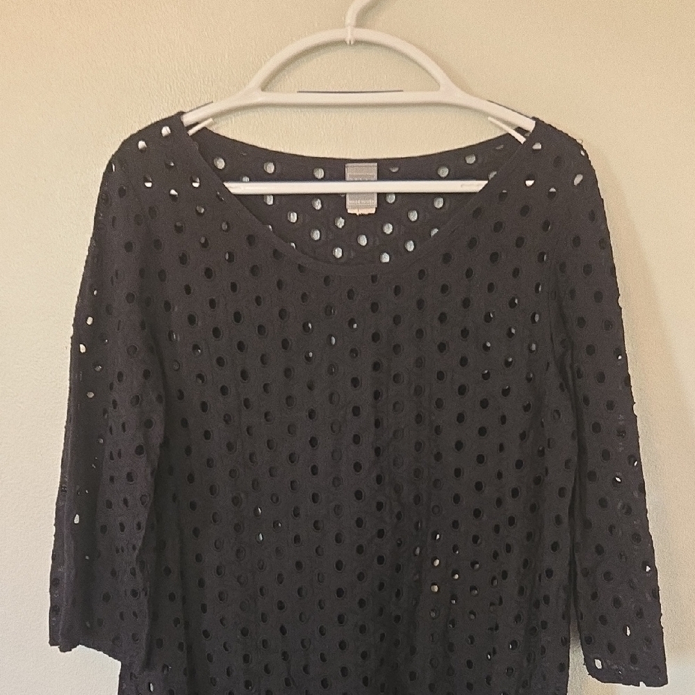 Dream Beach | Black Eyelet Coverup Size Large